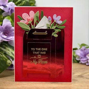 Carte de Saint Valentin faite main avec lettre d'amour