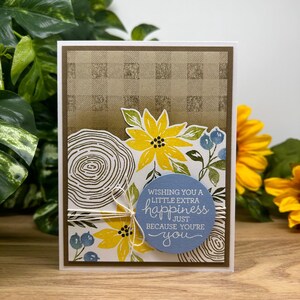 Carte faite main bonheur rustique