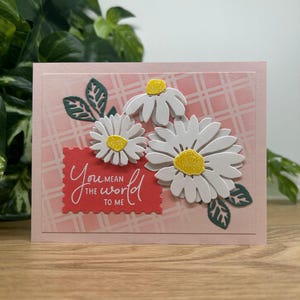 Carte faite main marguerites du monde à moi