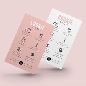 Editable Cookie Care Card Template, Cookies Care Instructions, Bakery Care Guide, Biscuits Freezing Instructions, Minimalist Canva Template