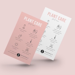 Modèle de carte d'entretien des plantes, Cartes d'entretien des plantes succulentes, Inserts d'étiquettes d'entretien des plantes, Instructions d'entretien des plantes d'intérieur imprimables
