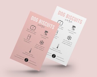 Dog Biscuits Care Care, Printable Dog Treats Care Template, Pet Treat Care Guide, Dog Cake Care Instructions, DIY Dog Bites Care Guide