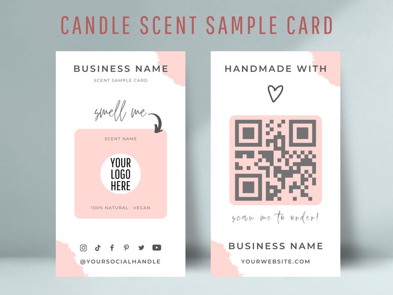 Editable Candle Sample Card Template Printable Smell Sample Etsy