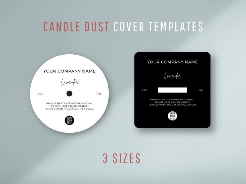 Editable Candle Dust Cover Template Printable Candle Dust Etsy