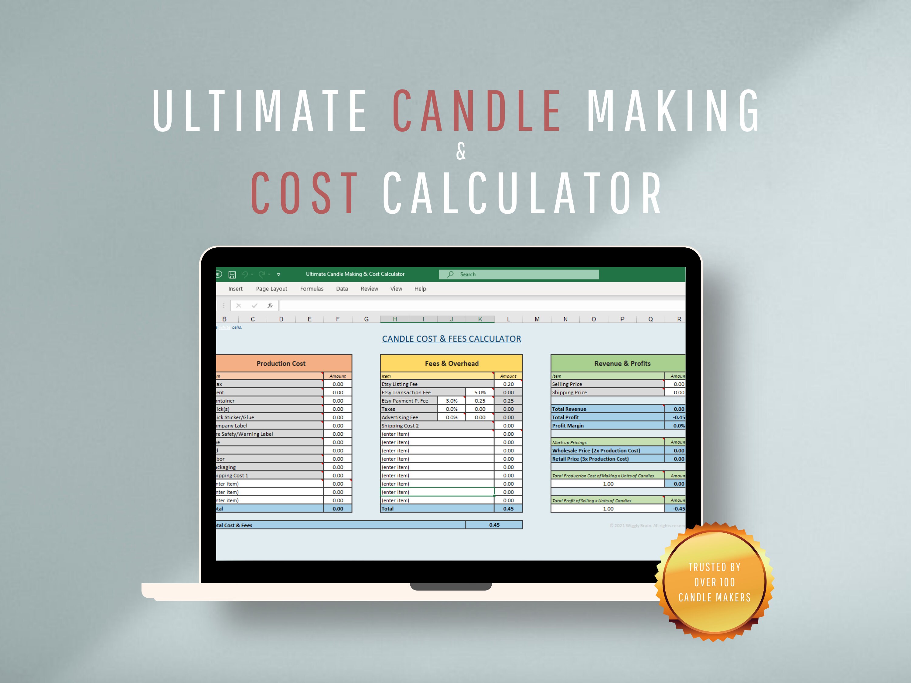 Allinone Candle Calculator Candle Making Cost Calculator Etsy