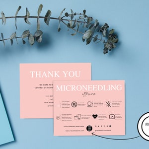 Modèle de carte de soins de suivi de microneedling, Carte de soins du visage modifiable, Instructions de soins du visage pour les soins du visage, Thérapie d'induction au collagène image 4