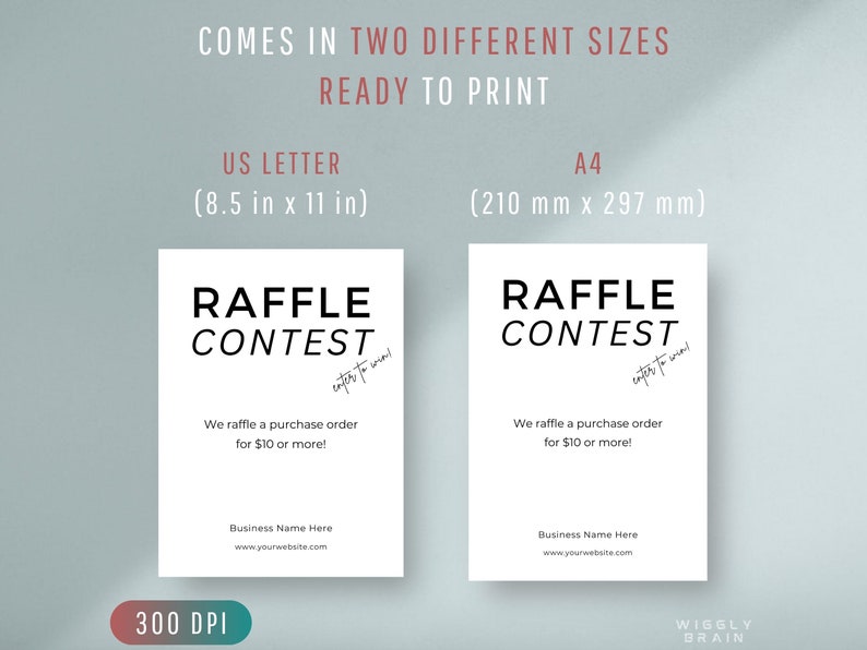 Monthly Raffle Text Editable Raffle Sign Template, DIY Enter to Win Poster, Business Event ...