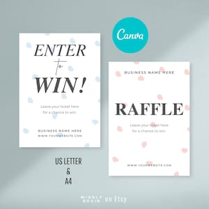 Raffle Sign Template, Editable DIY Enter To Win Poster, Business Event Prize Draw Table Top Signage Design, Boho Design Business Branding
