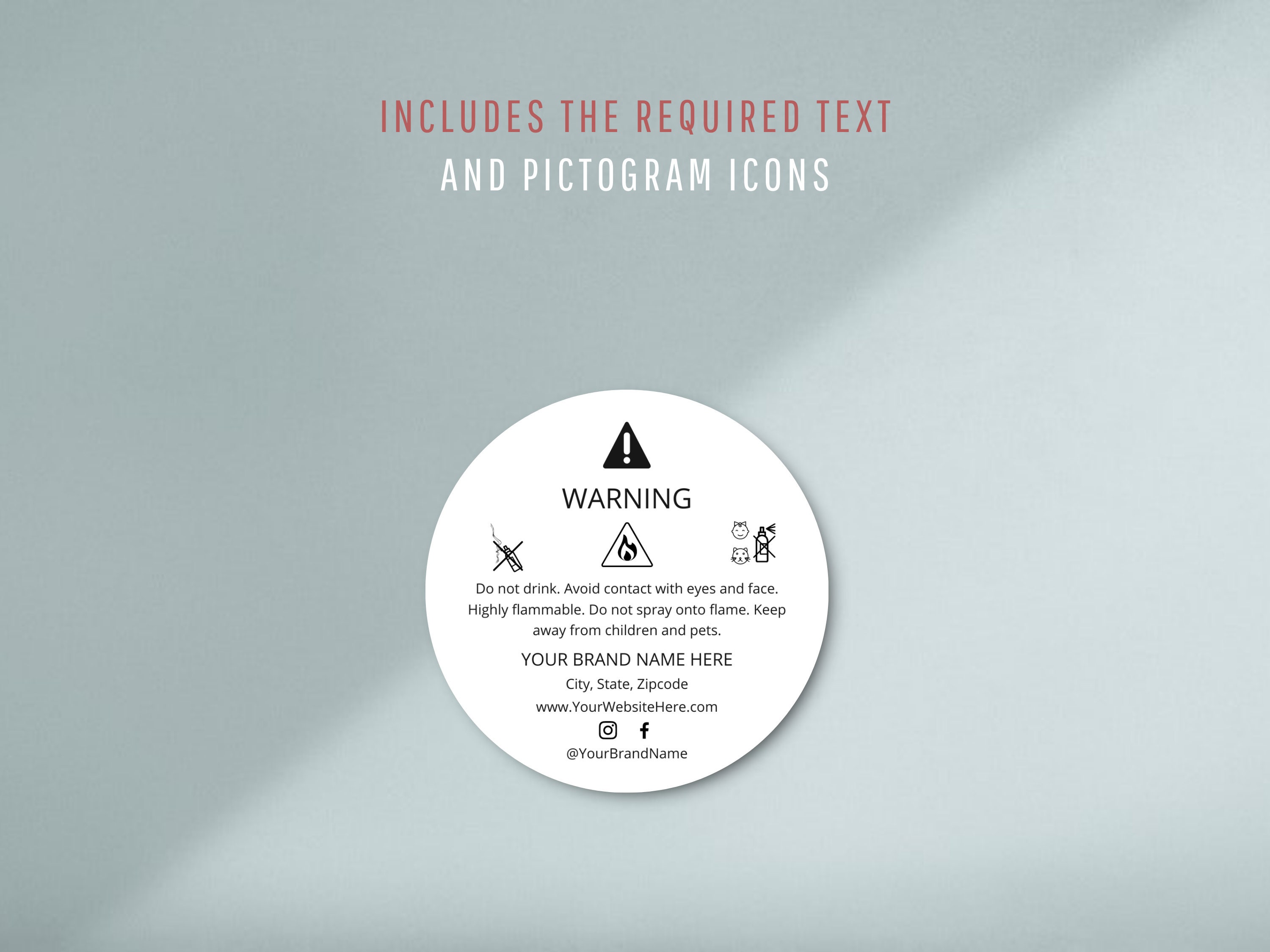 Room Spray Warning Label Templates Printable Room Mist Safety Etsy