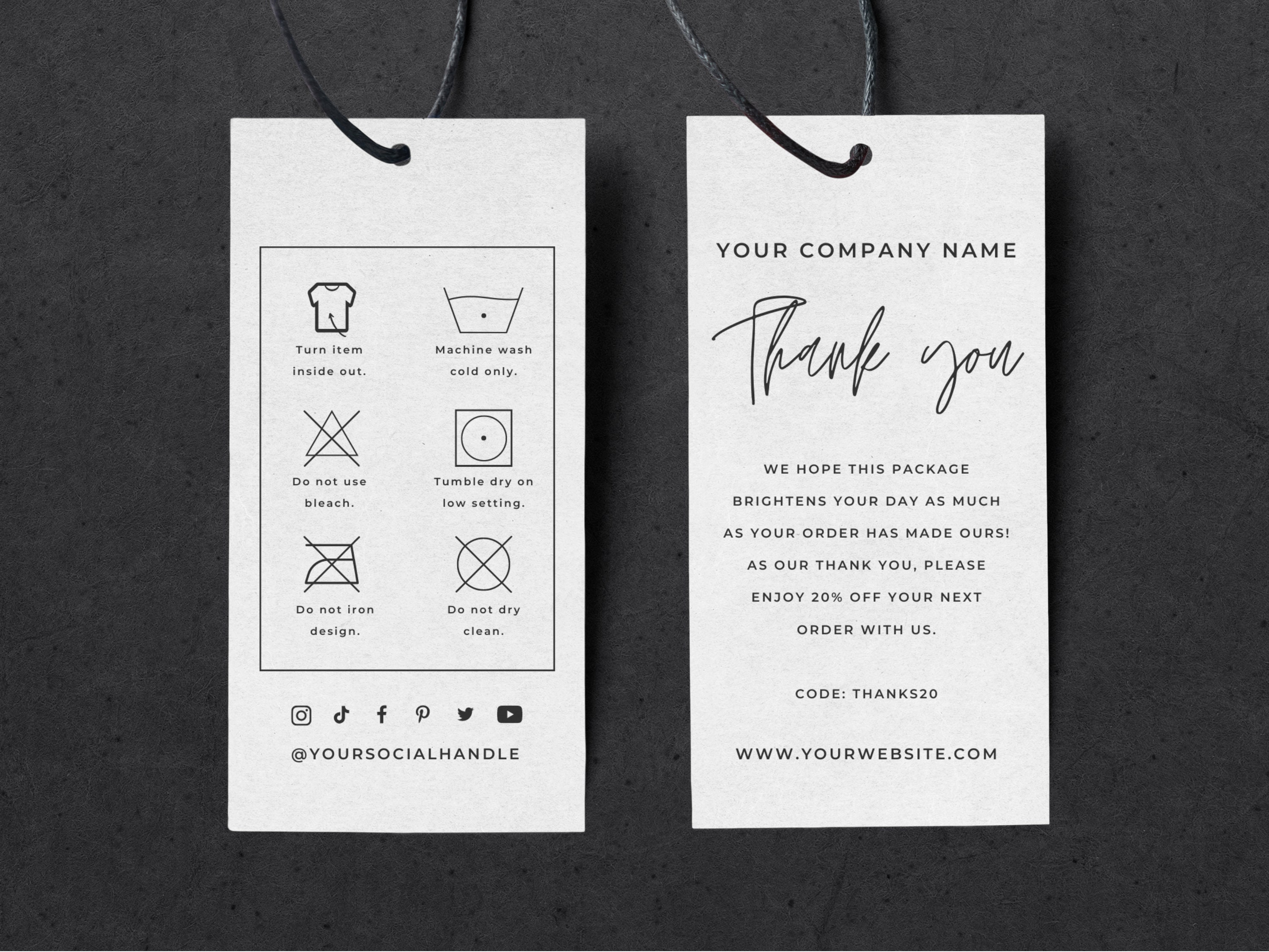 Editable Hang Tag Template, Price Tag Template, Washing Instructions,  Custom Clothing Tag, Printable Clothing Care Hang Tags, Business Tag  (Download Now) 