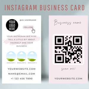 Modello modificabile per biglietto da visita Instagram, biglietto da visita digitale rosa per candela, IG Boutique e parrucchiere