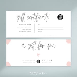 Modello di certificato regalo modificabile, carta voucher regalo stampabile, modello coupon per piccole imprese, carta regalo Boho Design, buono regalo spa