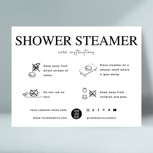 Shower Steamer Care Card Template Editable Shower Mist Care - Etsy