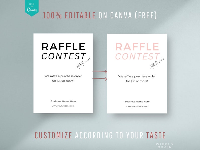 Editable Raffle Sign Template, DIY Enter to Win Poster, Business Event ...