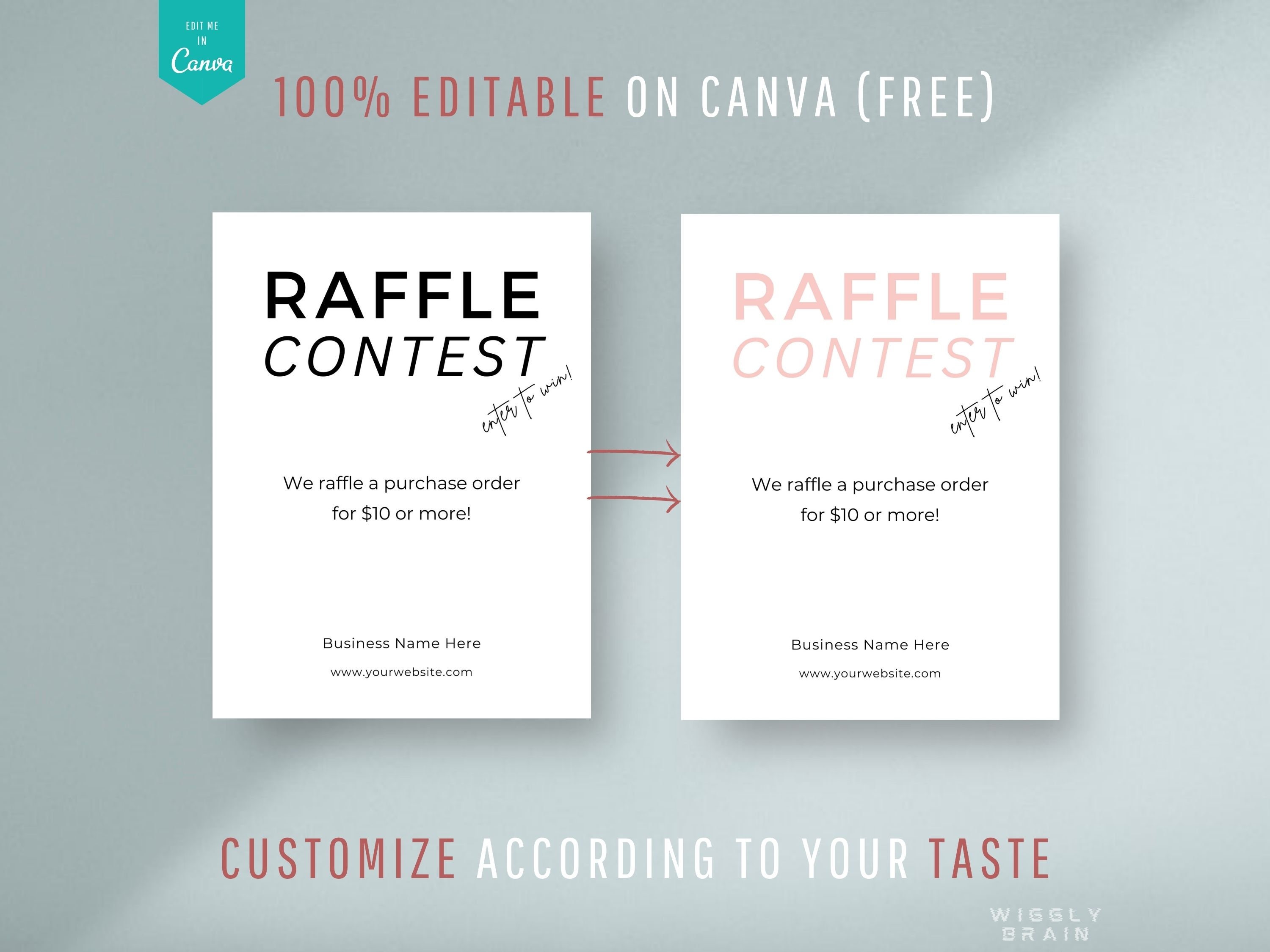General Raffle Easel Sign Editable Raffle Sign Template, DIY Enter to Win Poster, Business Event ...