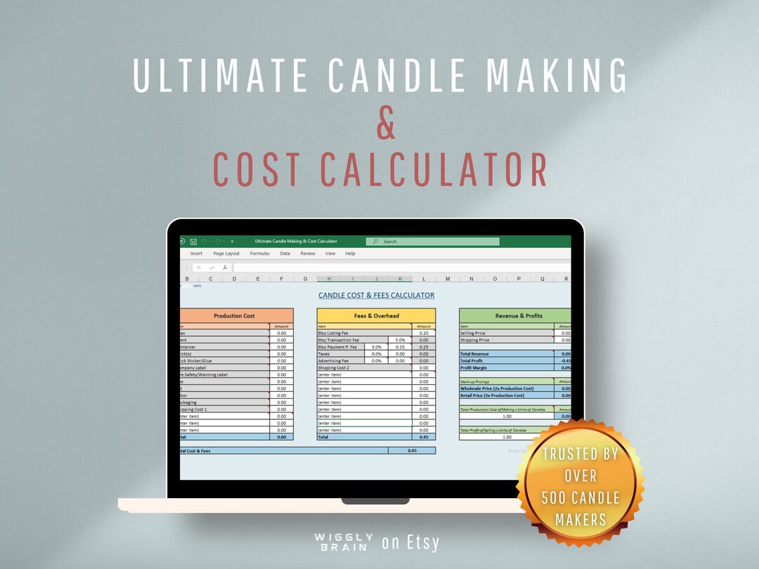 Allinone Candle Calculator, Candle Making Cost Calculator & Pricing