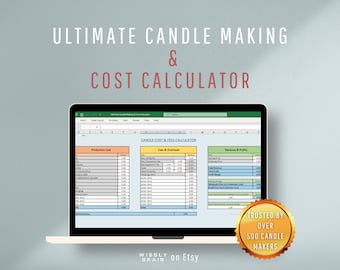 All-in-one Candle Calculator, Candle Making Cost Calculator & Pricing Sheet Spreadsheet Template for Candle Businesses