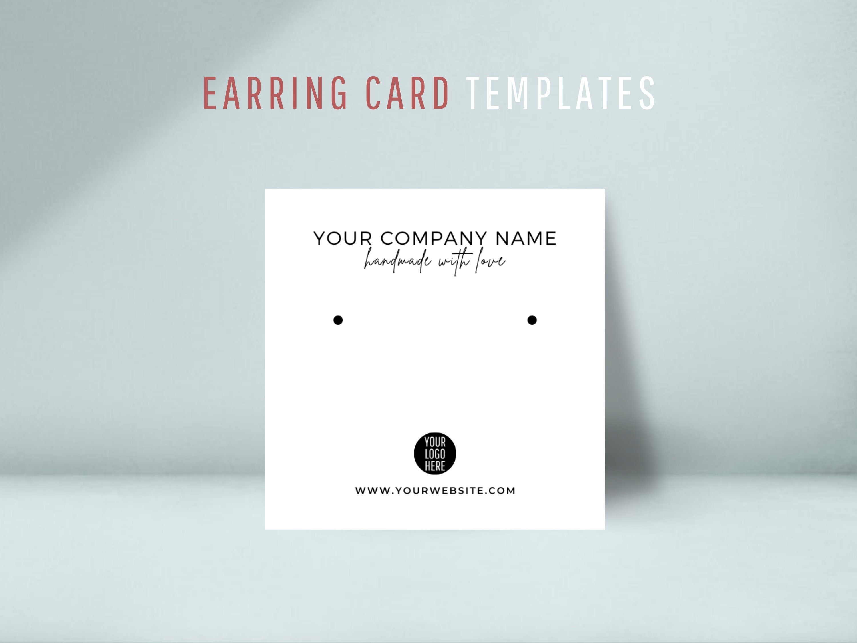 Printable Earring Card Templates Editable Earring Display Cards