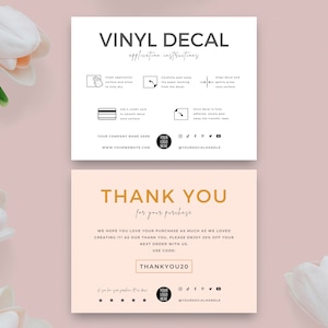 Bewerkbare vinyl sticker applicatie-instructies kaart, vinyl zorgkaarten Canva-sjablonen, minimalistisch ontwerp Hoe toe te passen stickerkaartgids