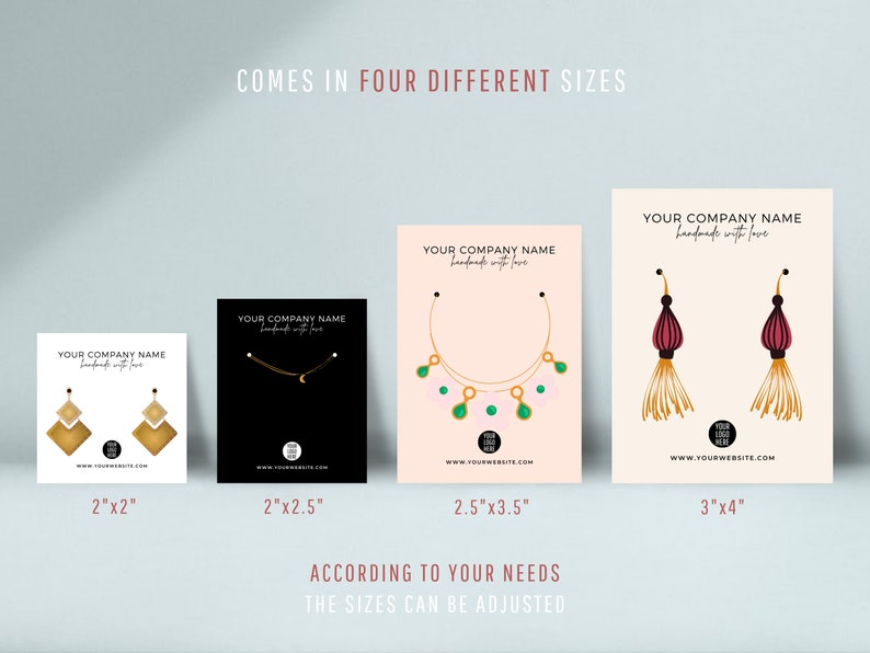 Editable Jewelry Display Card Templates Printable Earring | Etsy