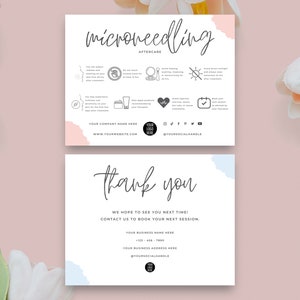 Editable microneedling aftercare card template