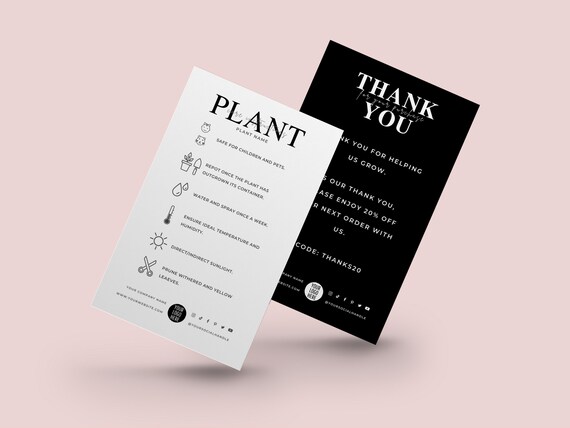 Plant Care Card Template, Succulent Care Cards, Plant Care Tags Inserts,  Indoor Plant Care Instructions Printable - Etsy