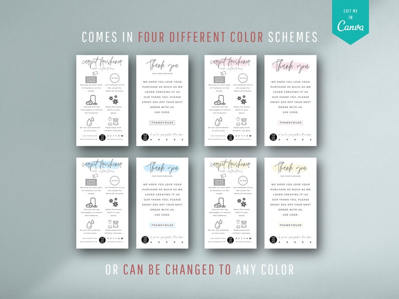 Editable Carpet Freshener Instructions Template Rug Scented - Etsy