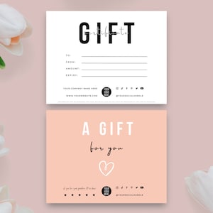 Modello di certificato regalo modificabile, modello di buono regalo, buono regalo per piccole imprese, modello buono negozio, buoni regalo stampabili fai da te