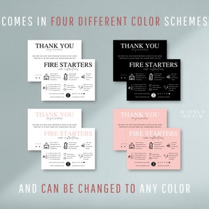 Editable Fire Starters Care Guide Template, Wax Firelighters Care Card ...