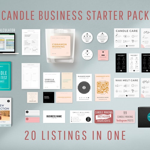 Editable Candle Branding Kit Candle Making Business Starter Etsy