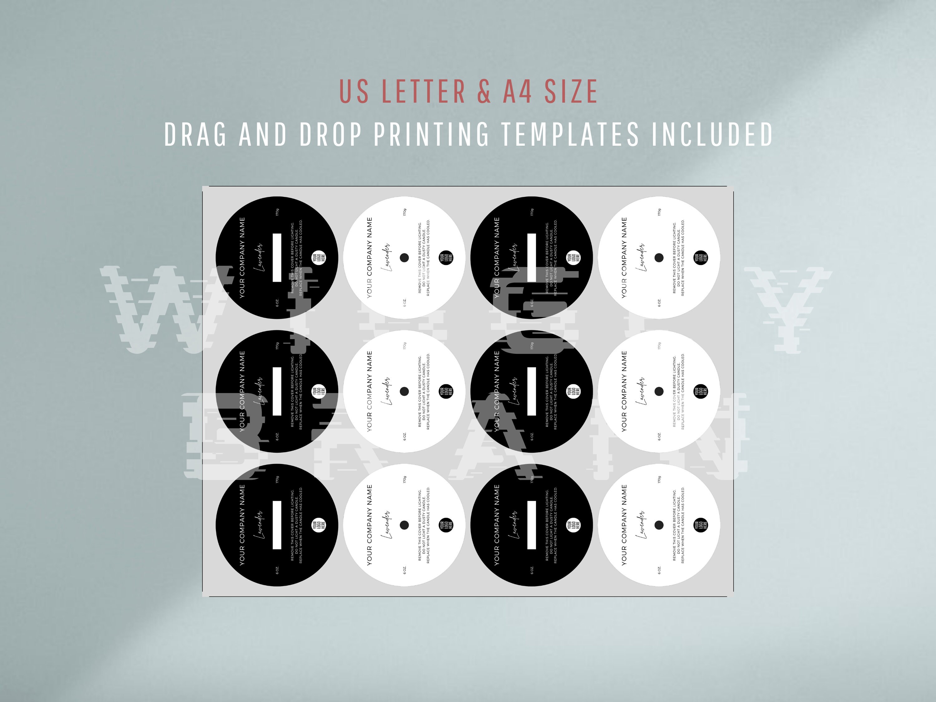 Printable Candle Dust Cover Template Editable Candle Dust | Etsy