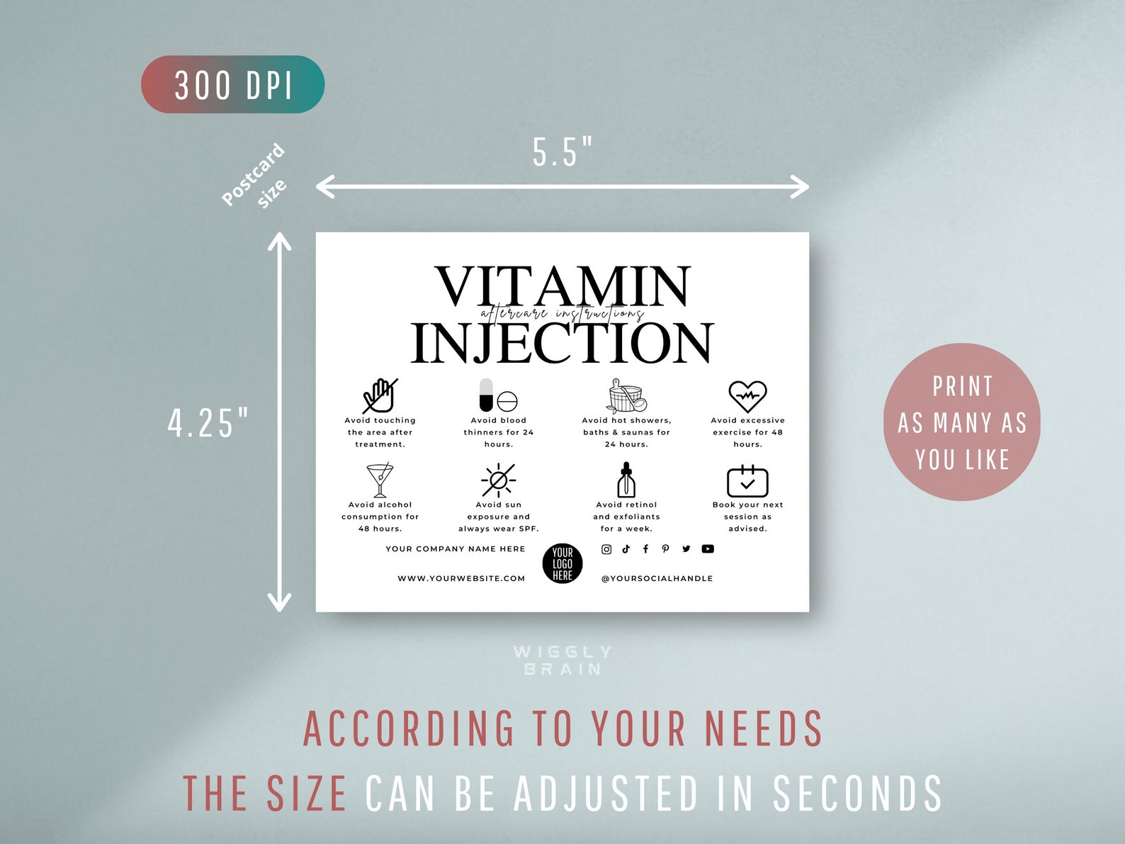 Editable Vitamin Injection Aftercare Template, B12 Injections Post Care ...