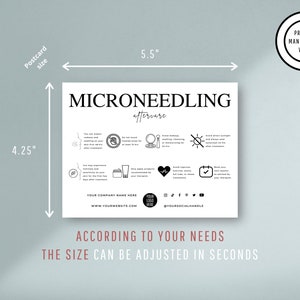 Modèle de carte de soins de suivi de microneedling, Carte de soins du visage modifiable, Instructions de soins du visage pour les soins du visage, Thérapie d'induction au collagène image 5