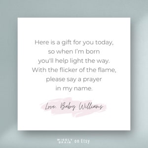 Baby Shower Candle Favor Tag Template, Printable Baby Announcement Tea Light Labels, Editable Pregnancy Announcement Gift Stickers image 1