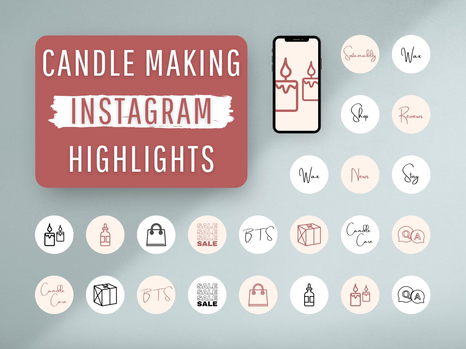 Candle Highlight Covers for Instagram Stories Candle Etsy