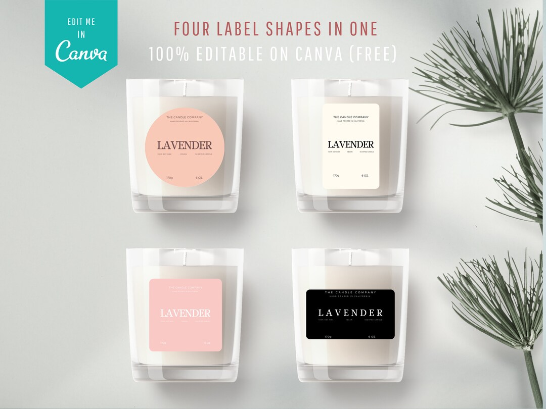 Candle Label Template, Printable Candle Labels, Candle Tin Labels ...