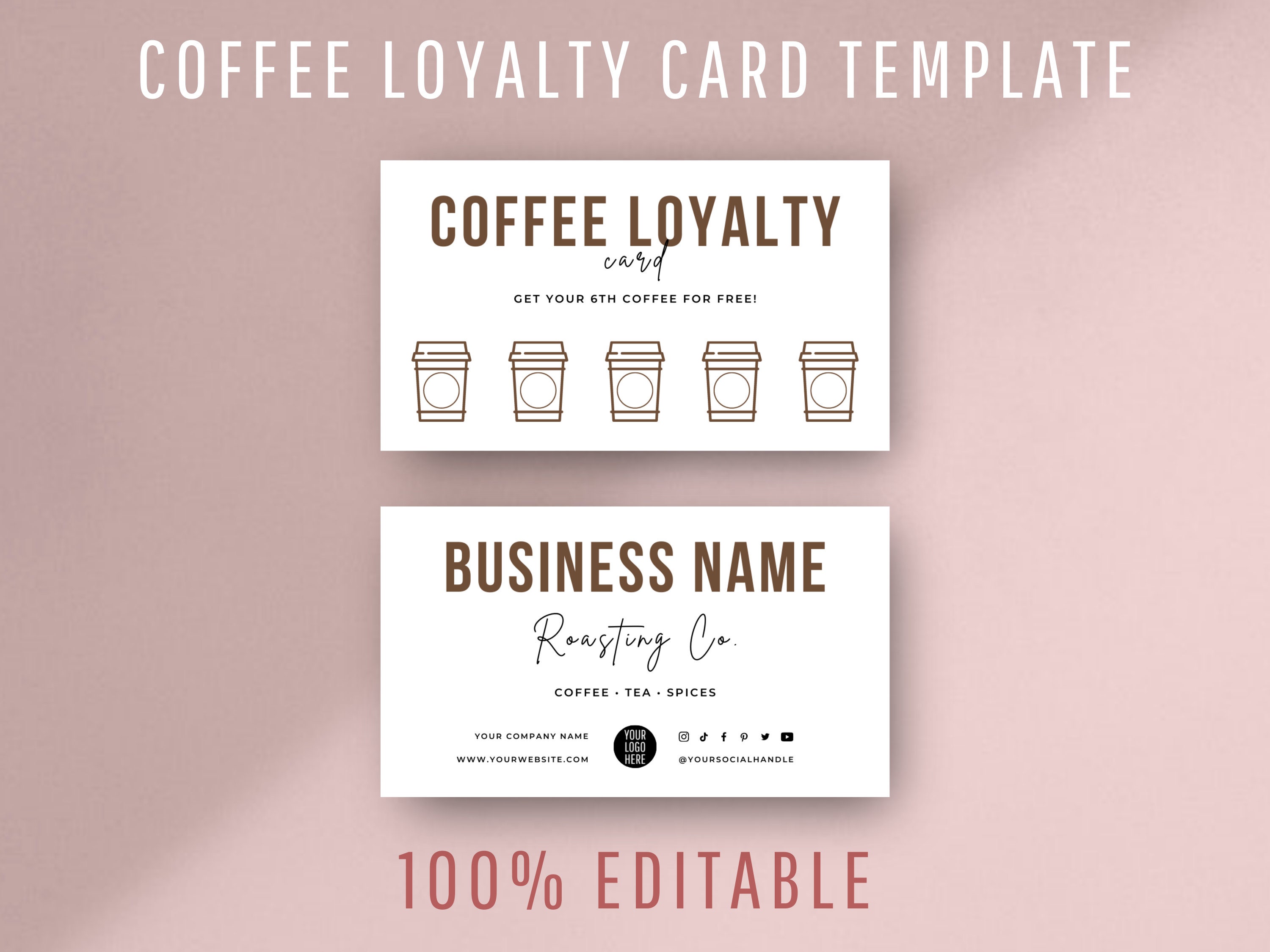 Coffee Shop Reward Punch Cards