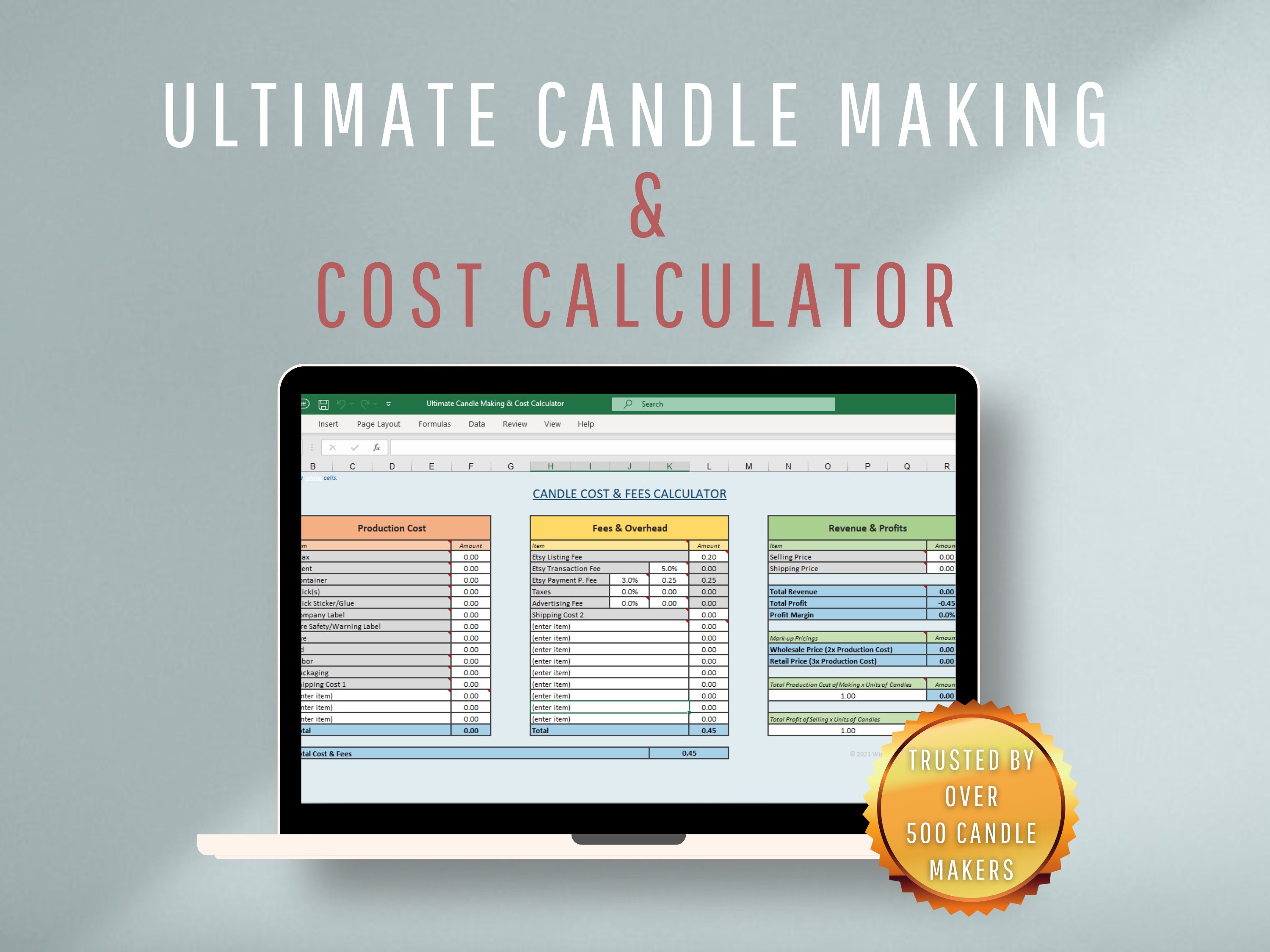 Allinone Candle Calculator Candle Making Cost Calculator & Etsy Australia