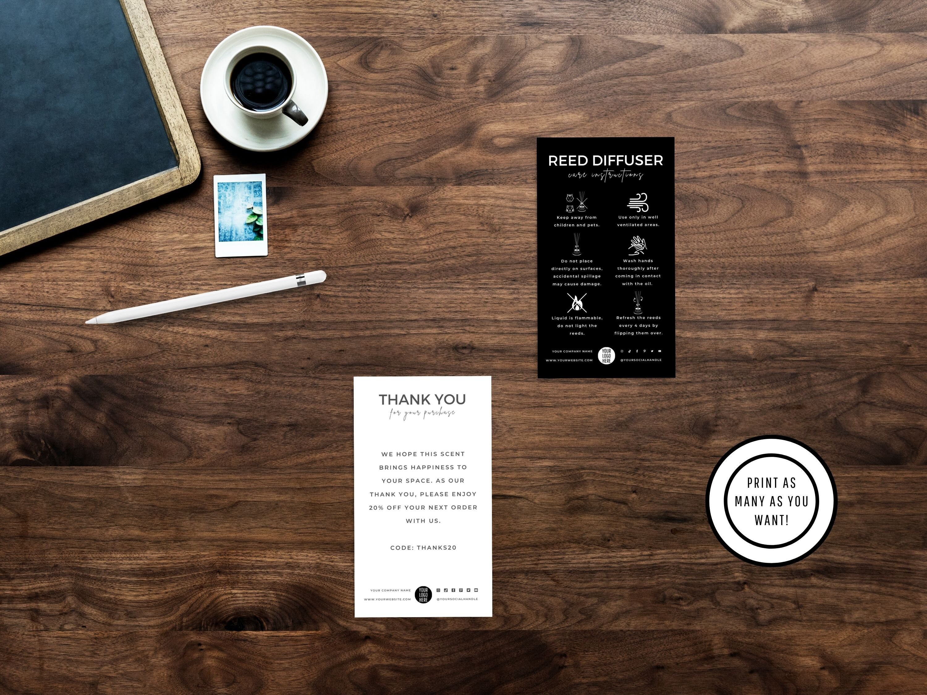 Editable Reed Diffuser Care Card Template, Printable Reed Diffuser Care ...