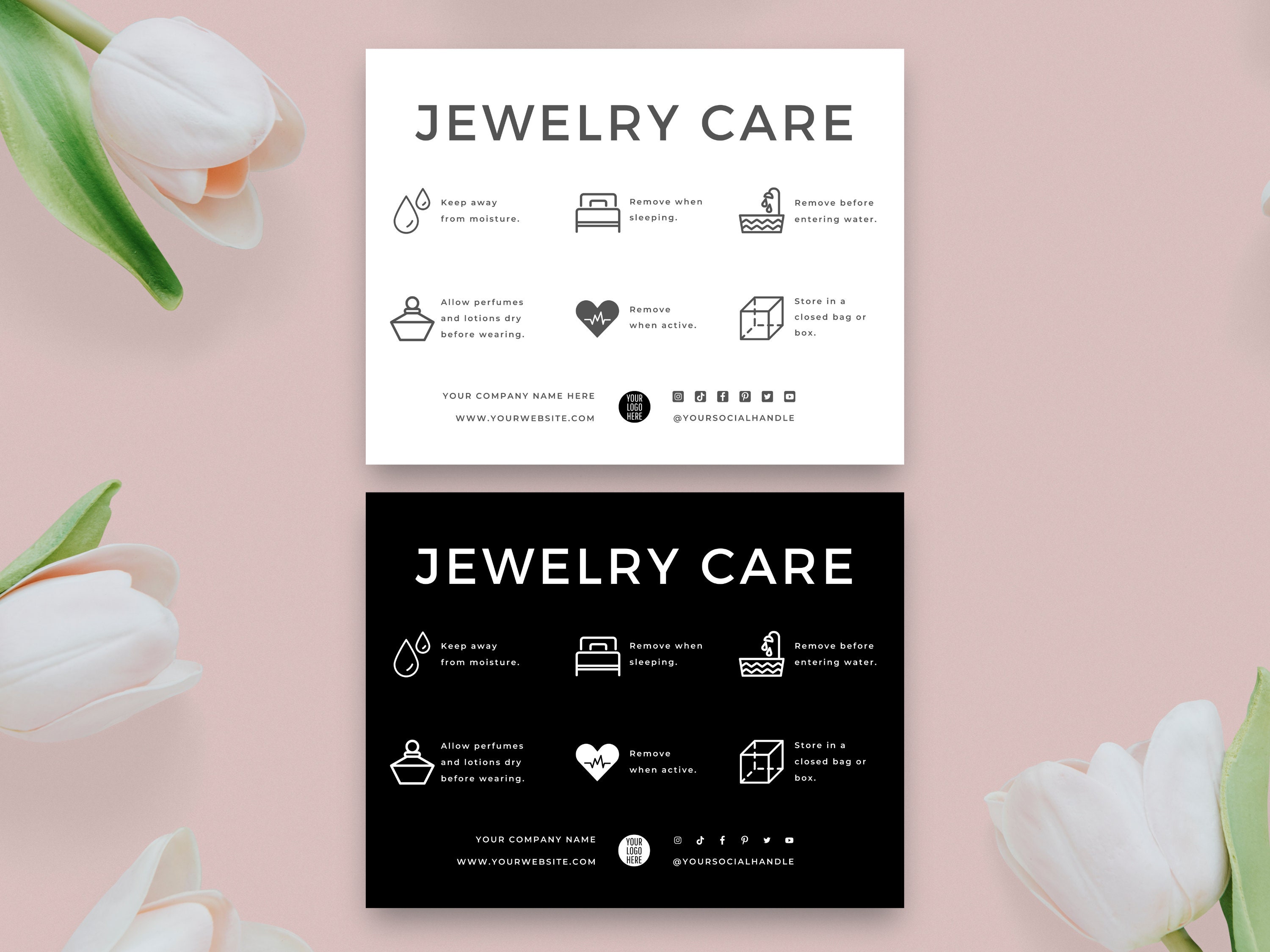 Jewellery Care Card Template