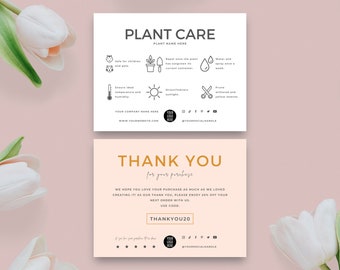 Plant Care Card Template, Succulent Care Cards, Plant Care Tags Inserts, Indoor Plant Care Instructions Printable