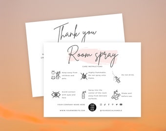 Szablon karty pielęgnacji odświeżacza powietrza, edytowalne instrukcje pielęgnacji odświeżacza powietrza, instrukcje pielęgnacji odświeżacza powietrza w sprayu do druku, przewodnik bezpieczeństwa stosowania sprayu