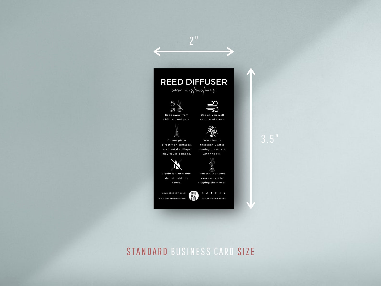 Editable Reed Diffuser Care Card Template, Printable Reed Diffuser Care ...