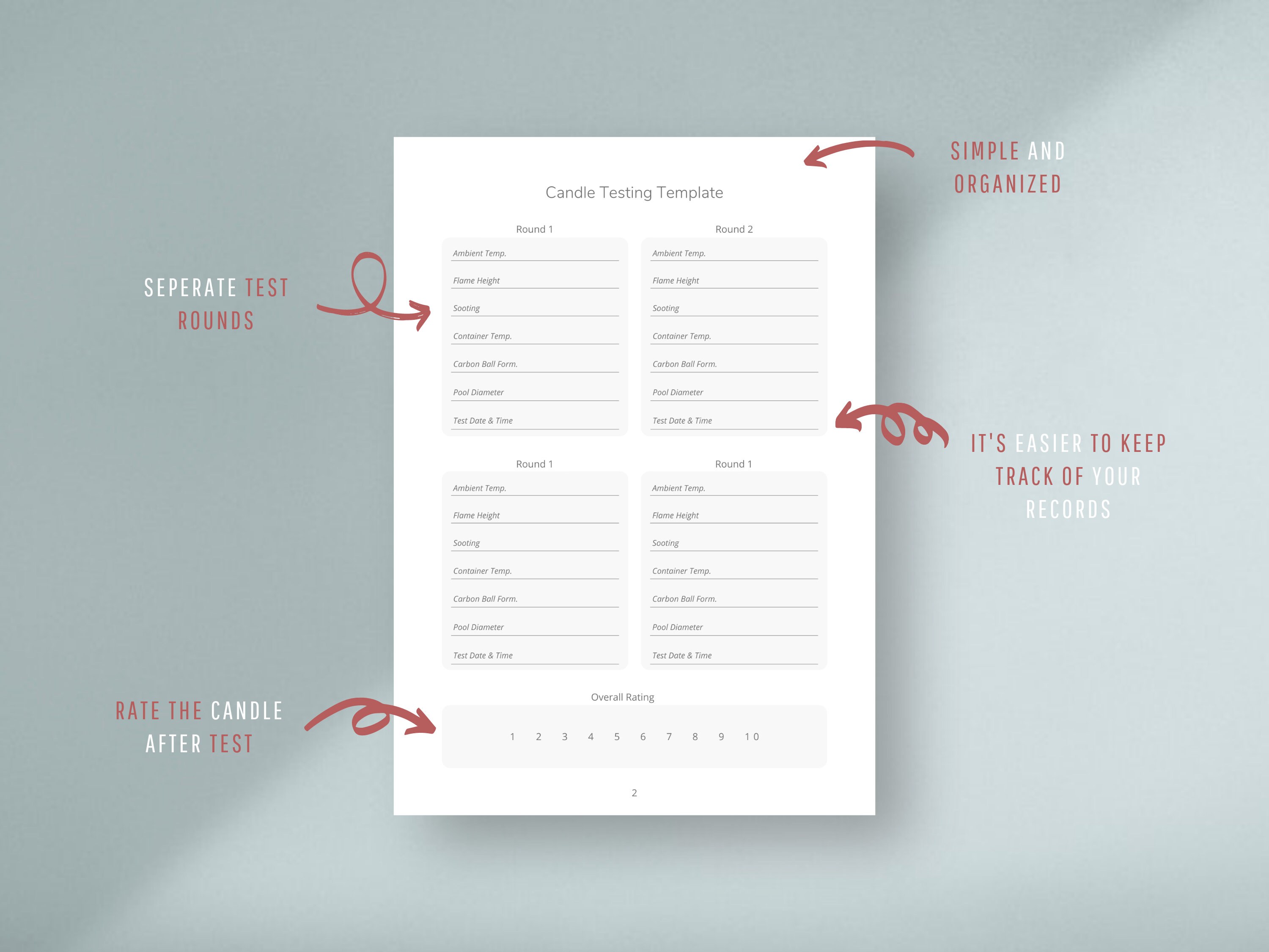 Candle Testing Template Printable Candle Burn Test Log Sheet Etsy