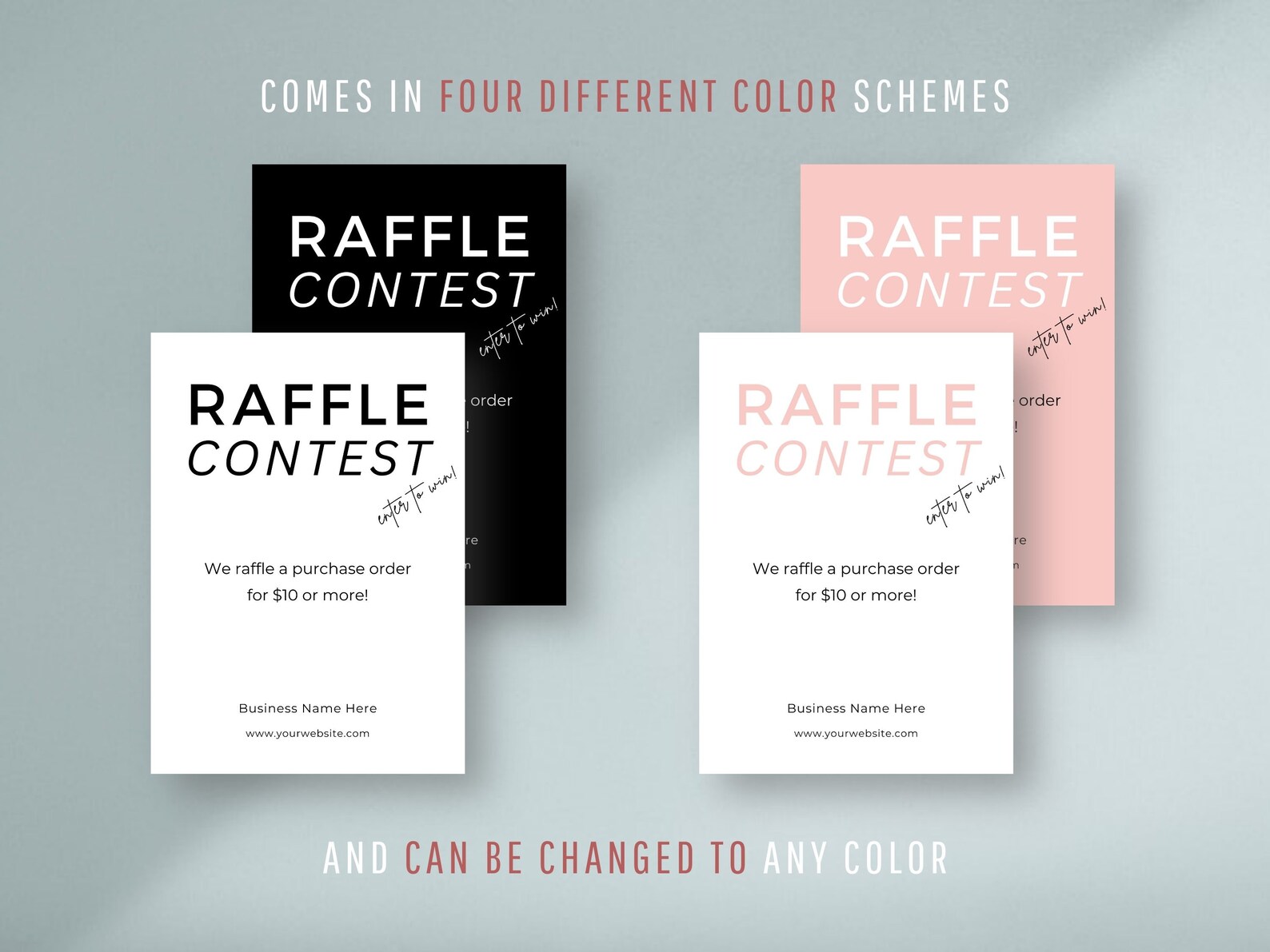 Editable Raffle Sign Template, DIY Enter to Win Poster, Business Event ...