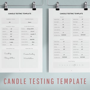 Candle Testing Template, Printable Candle Burn Test Log Sheet to Make Safer Candles with Strong Scent Throw, Candle Business Tool