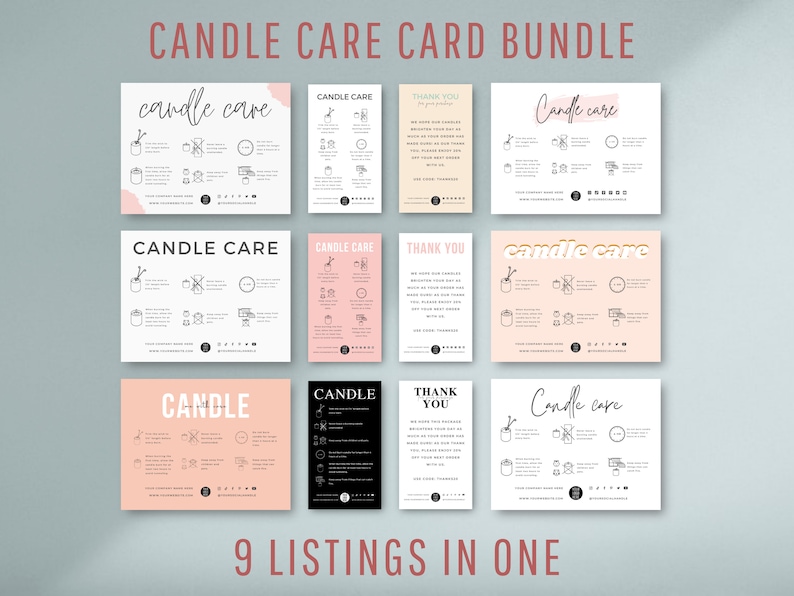 Candle care card bundle