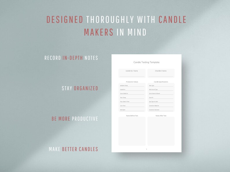 Candle Testing Template Printable Candle Burn Test Log Sheet Etsy