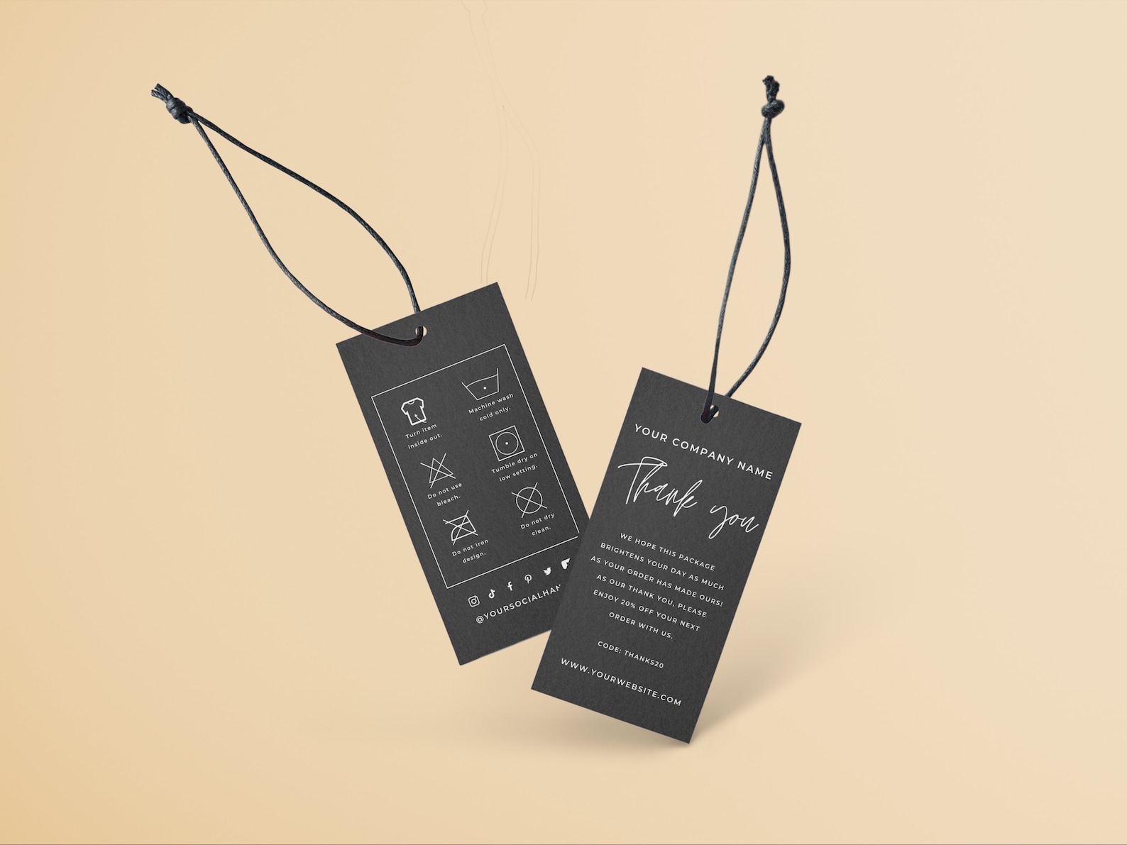 Editable Washing Instructions Hang Tag Template Customizable - Etsy