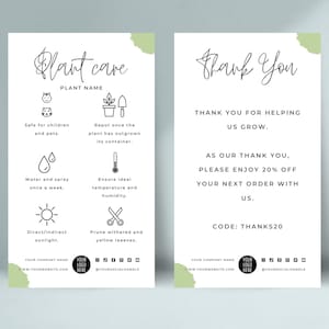 Modèle de carte modifiable d'entretien des plantes, cartes d'entretien des plantes succulentes, inserts d'étiquettes d'entretien des plantes, instructions d'entretien des plantes d'intérieur imprimables
